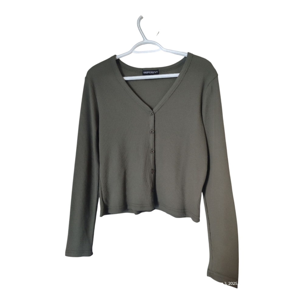 Impressions Olive Green Women's Top
